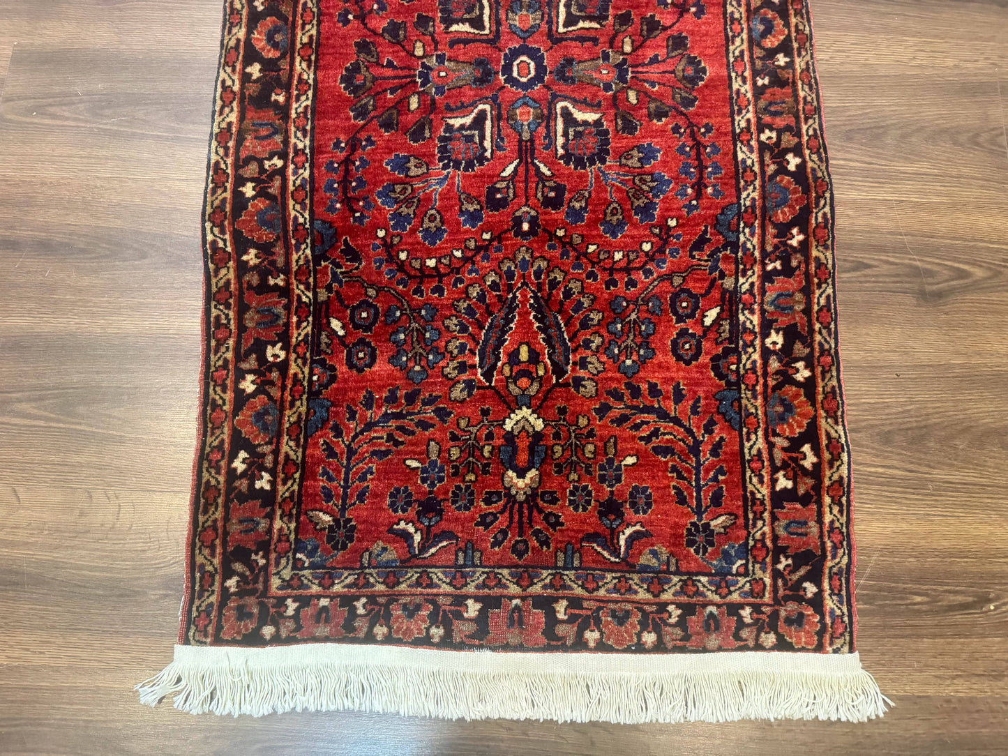 Small Red Persian Sarouk Rug 2.7 x 4.9, Floral, Antique - Nuvé
