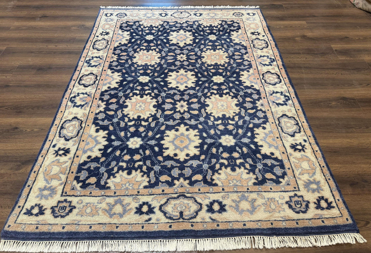 Blue and Beige Indian Rug, Indo Persian Carpet - Nuvé