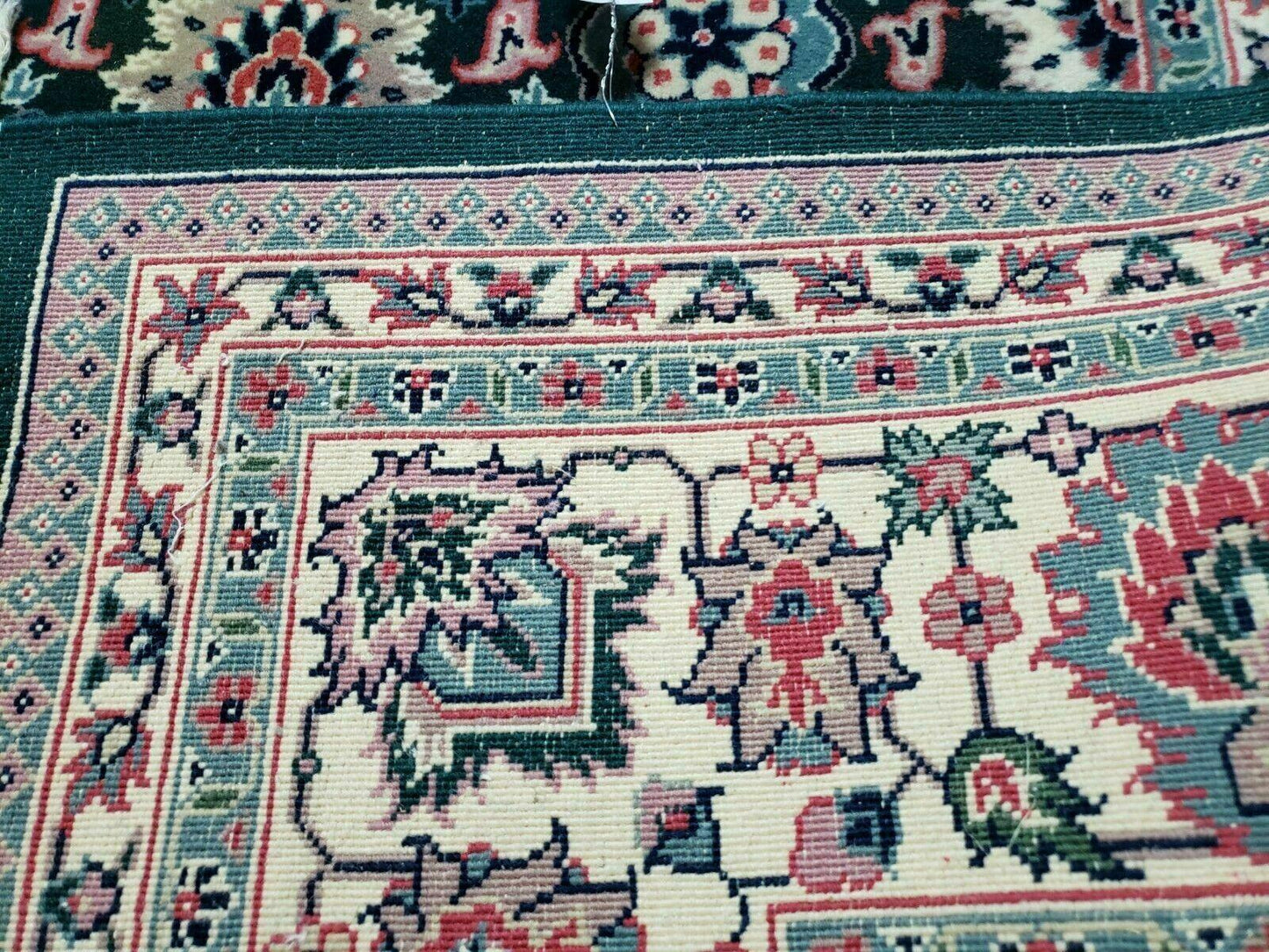 8' X 10' Handmade Indian Oriental Wool Rug Carpet Organic Dye Forest Green Nice - Nuvé