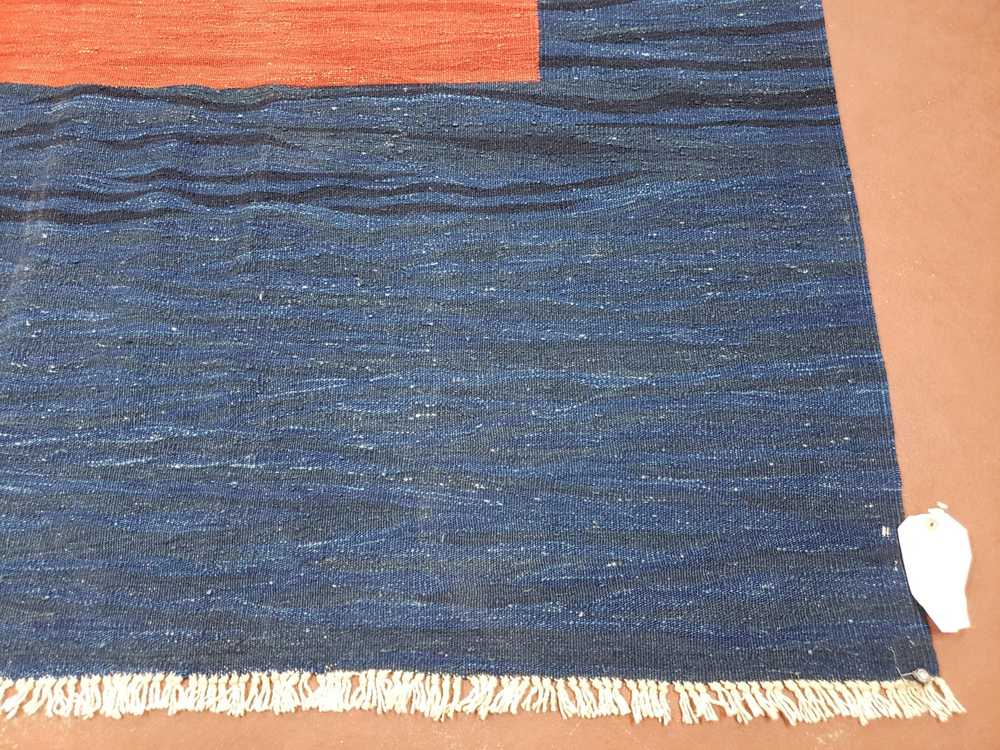 Blue and Red Turkish Kilim Rug, New 6x9 - 7x10 Flatweave Area Rugs, Hand Woven, Wool Handmade Oriental Kilim Abstract Modern Boho, Minimal - Nuvé