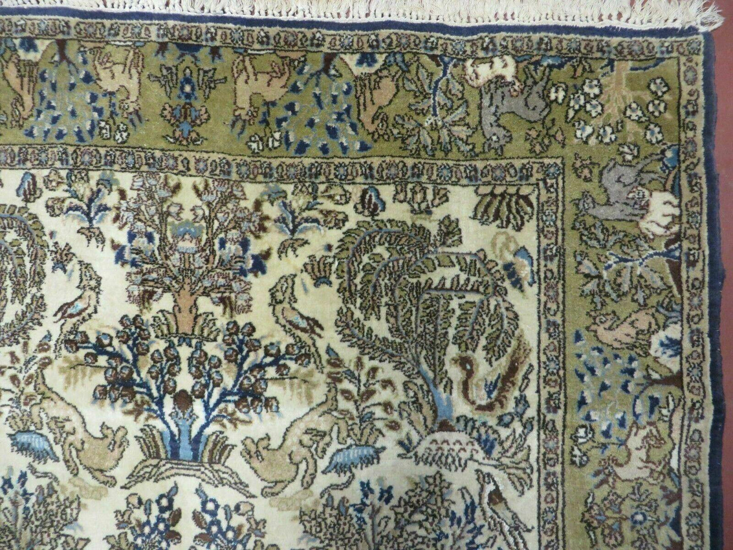 4' X 6 Handmade India Oriental Fine Pictorial Tree Of Life Wool Silk Rug Wow - Nuvé