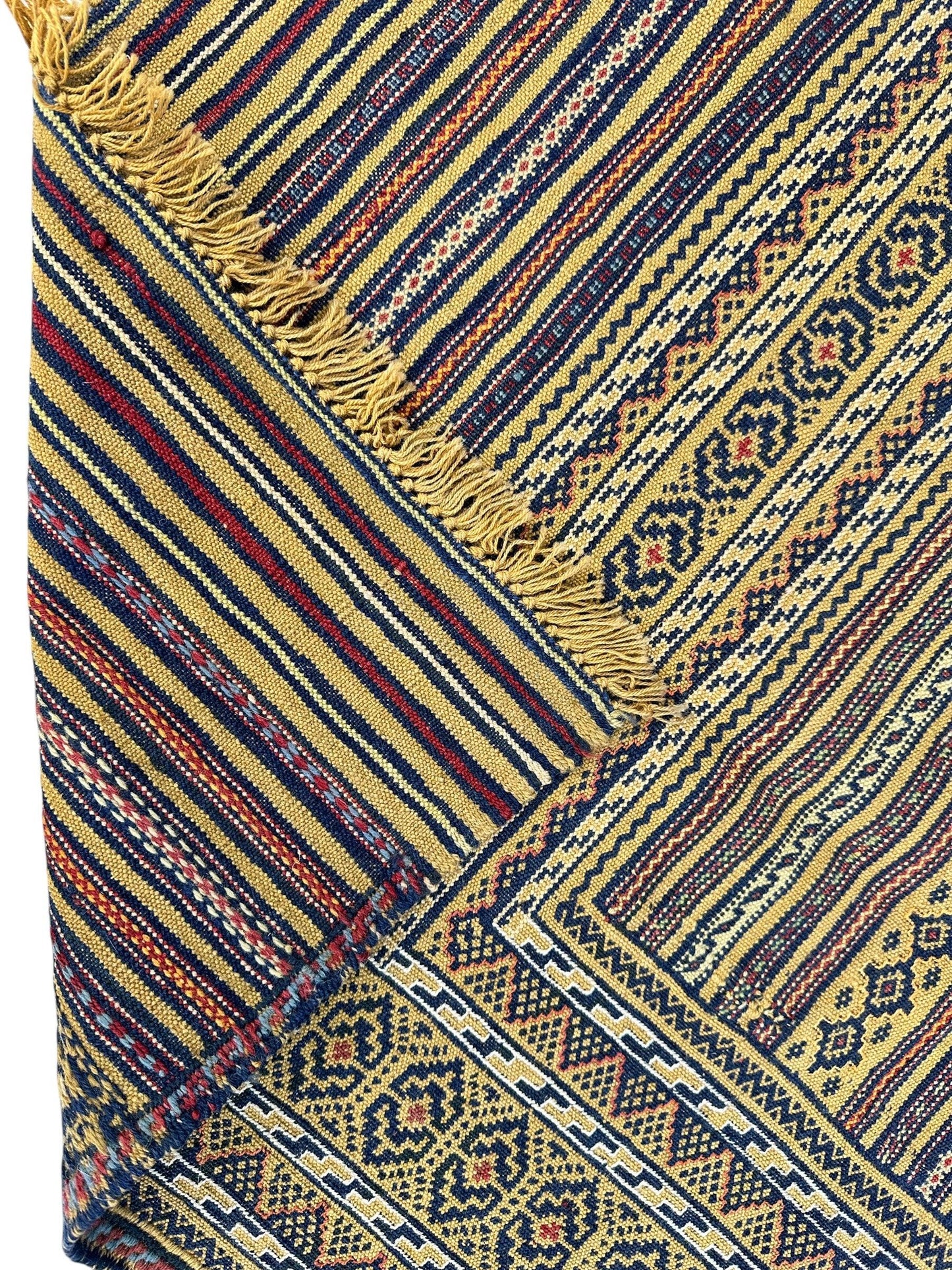 Hand-Woven Afghani Maliki Wool Kilim Rug - 4'5" x 6' - Nuvé