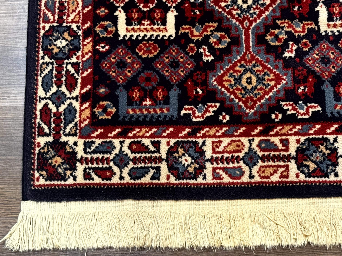 Small Karastan Rug 3x4, Yuruk Collection, Wool, Tribal, Geometric, Navy Blue - Nuvé