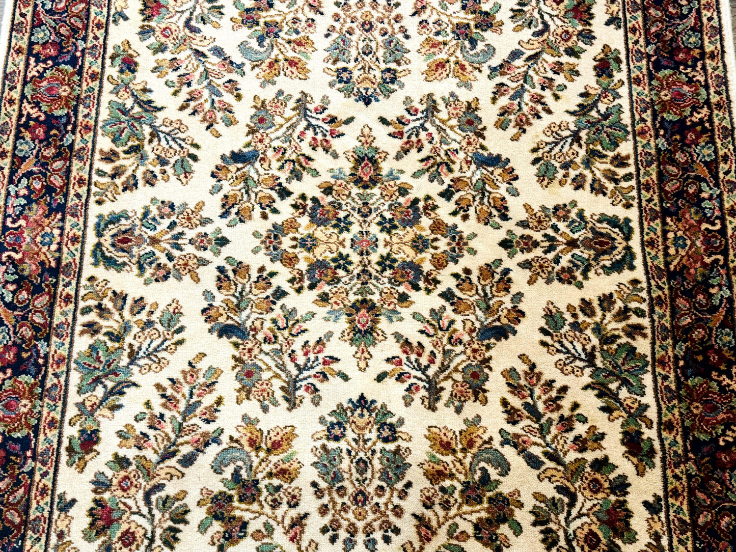 4x6 Karastan Rug Ivory Sarouk #760, Wool Vintage Original 700 Series - Nuvé