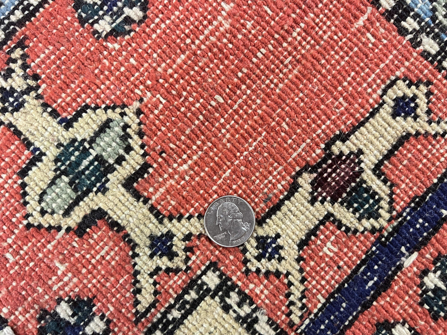 Persian Tribal Rug 8x11, Persian Ardabil Rug, Geometric Medallion Animal Pictorial Rug, Ivory Red Blue, Hand Knotted Vintage Wool Carpet - Nuvé