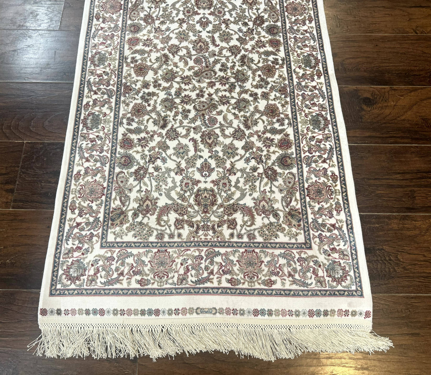 Small Turkish Silk Rug 2.6 x 4, Ivory, Allover Design, Bamboo Silk - Nuvé