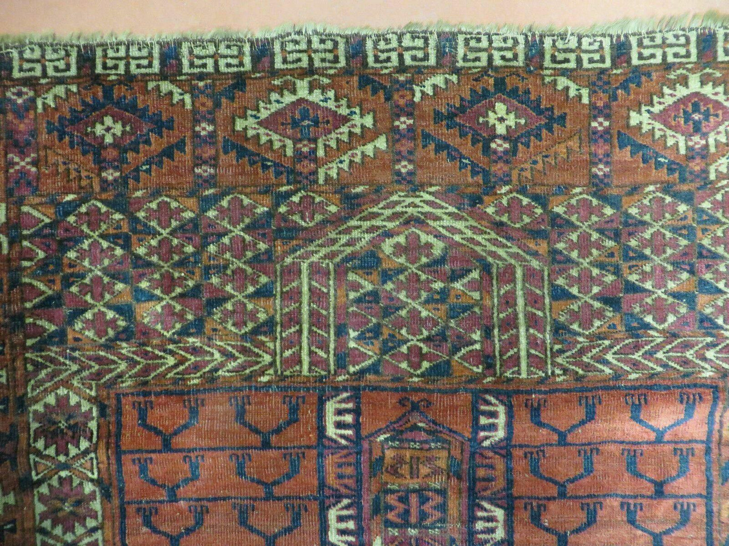 Antique Turkoman Ensi Wool Rug 4x5 - Nuvé