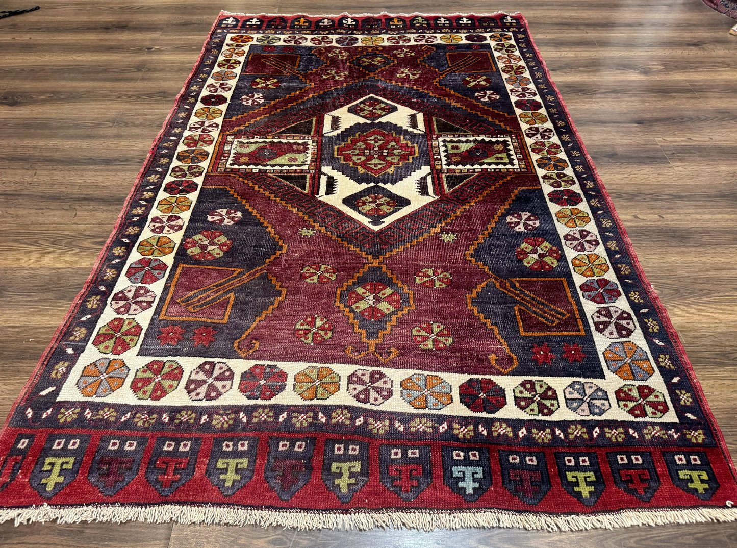 Turkish Kazak Rug 5x7, Geometric - Nuvé