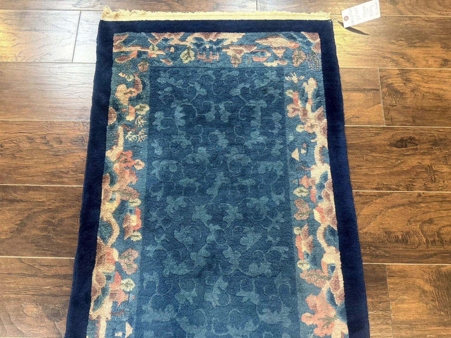 Blue Chinese Wool Rug 2.5 x 4, Peking Rug, Fete Rug, Semi Antique Chinese Carpet - Nuvé