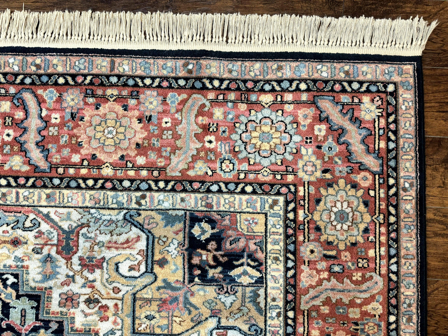 Karastan Navy Heriz #700/701 Rug, 8.8 x 10.6 Karastan Carpet, Wool Pile, Discontinued Vintage Karastan Rug, Original 700 Series, Geometric - Nuvé