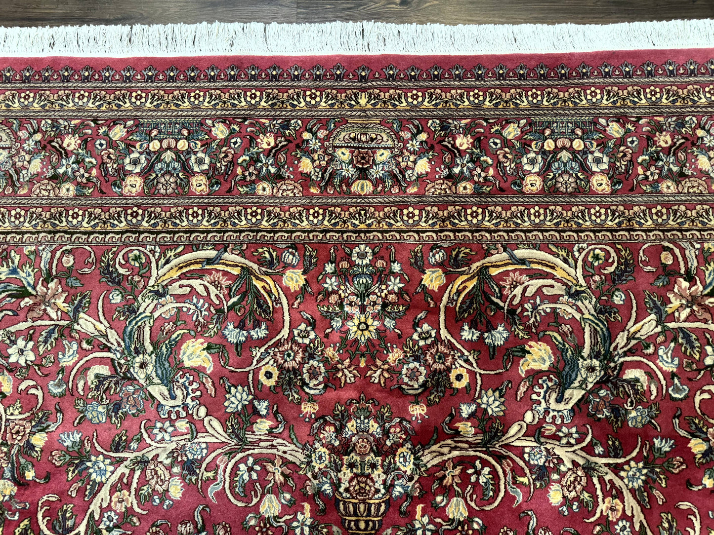 Sino Persian Rug 9x12, Fine 290 KPSI, Rose-Red, Floral Allover - Nuvé