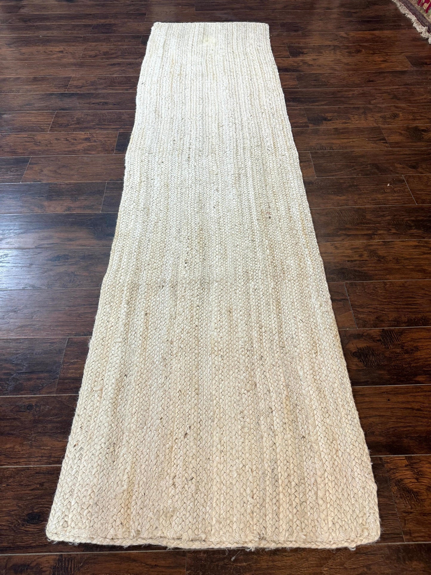 Modern Jute Runner Rug 2.7 x 10, Rug for Hallway or Kitchen, Farmhouse Rug - Nuvé