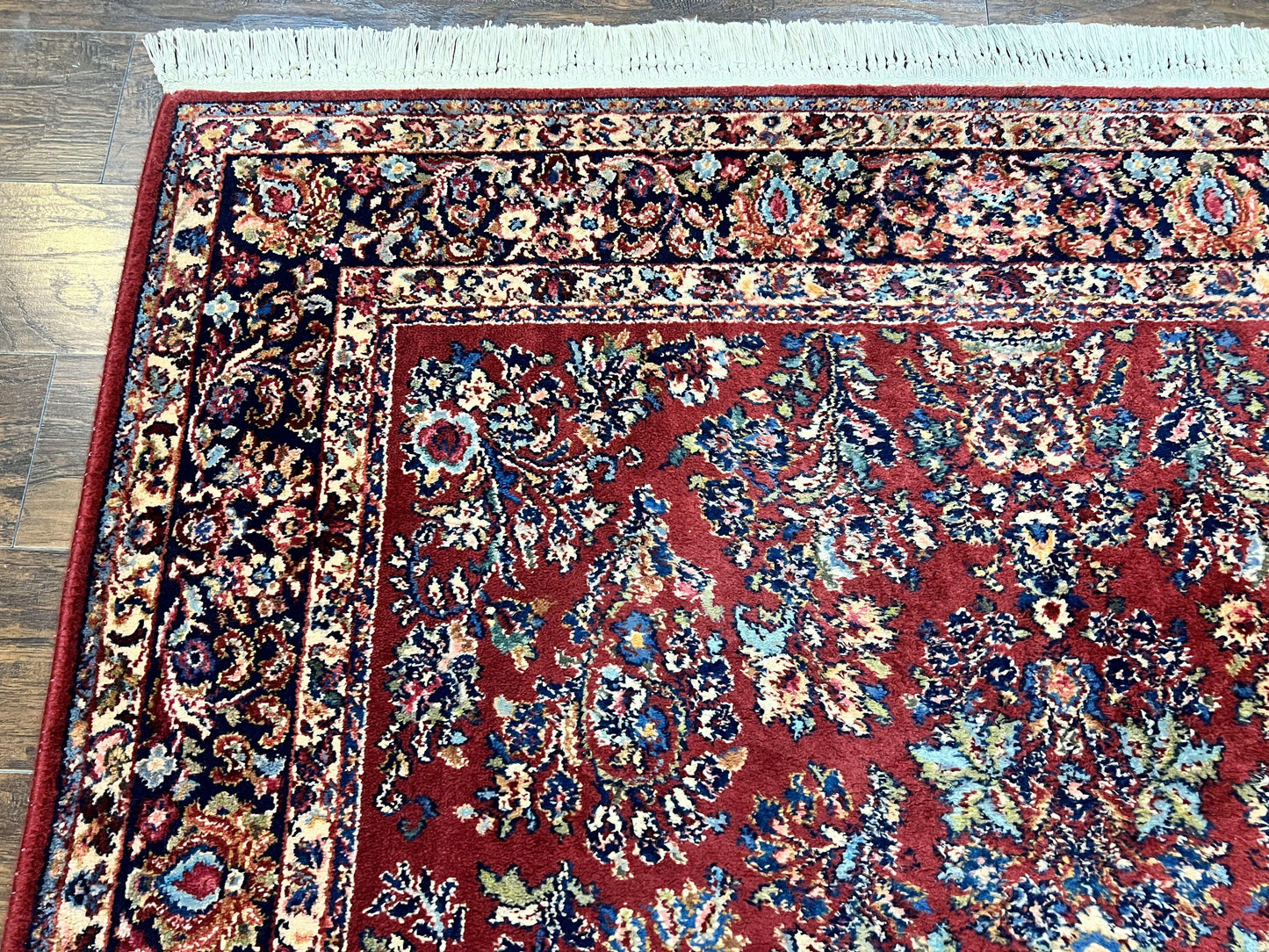 Karastan Rug 5.9 x 9 Red Sarouk #785, Wool Karastan Carpet, Original 700 Series, Vintage Karastan Oriental Rug Discontinued - Nuvé