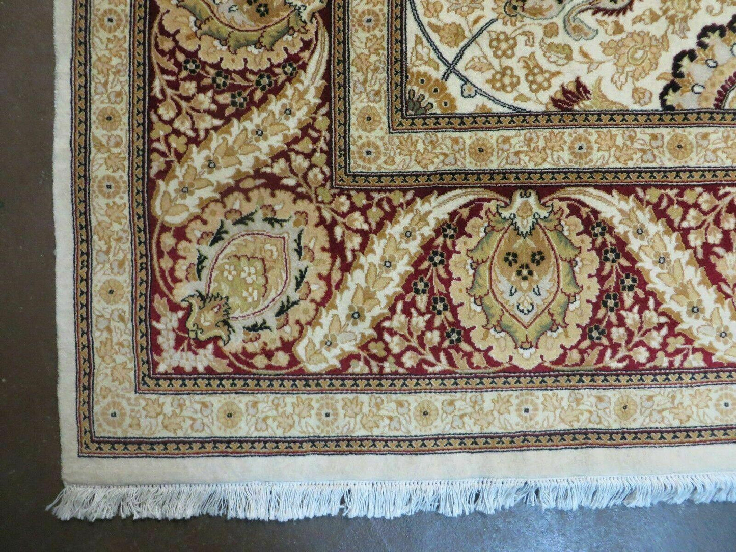 9' X 12' Vintage Handmade Wool Rug Pakistani Floral Design Nice Vegetable Dye - Nuvé