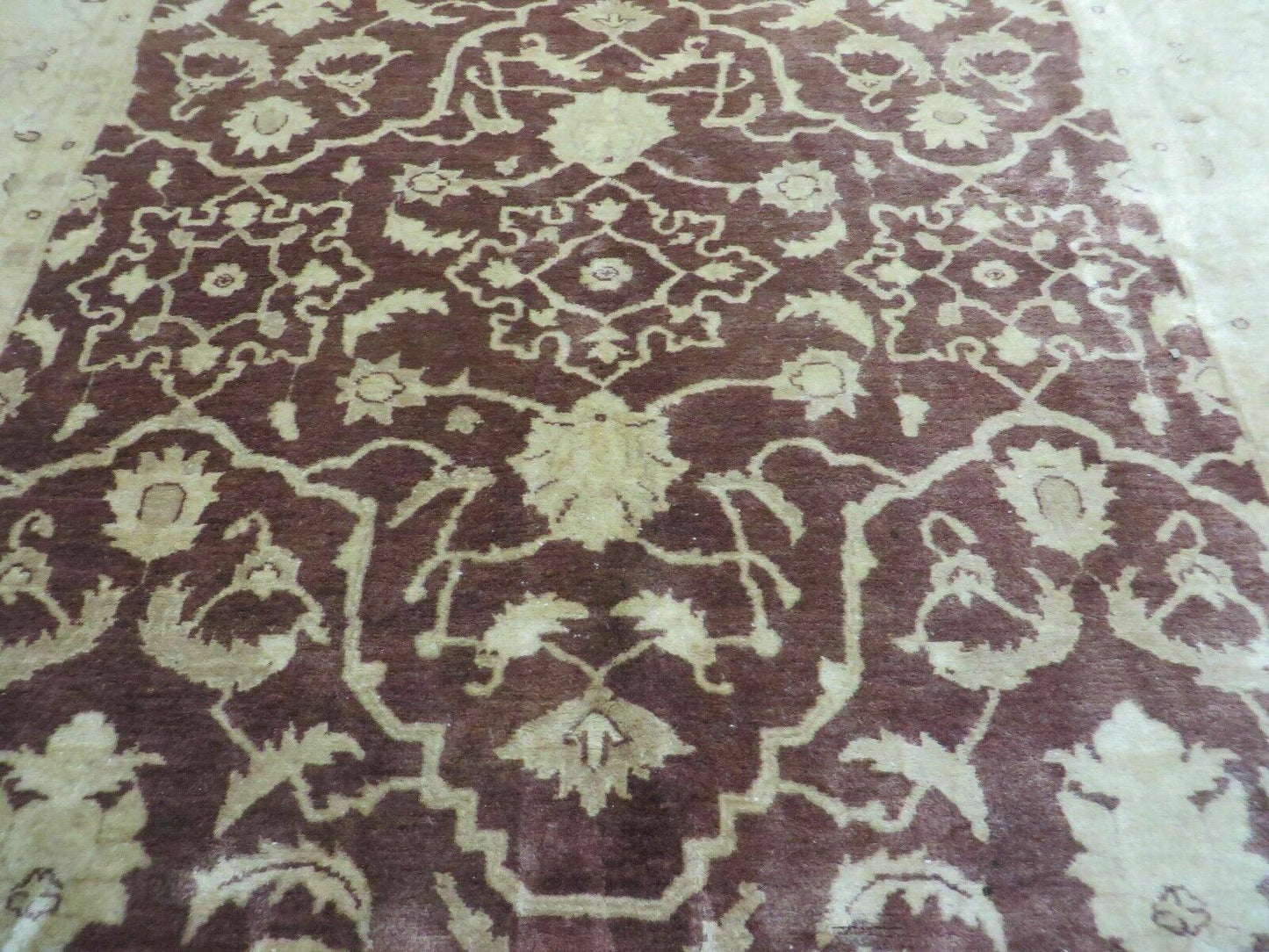 7' X 10' Vintage Fine Handmade Pakistan Peshawar Chobi Floral Wool Rug Vegy Dye - Nuvé