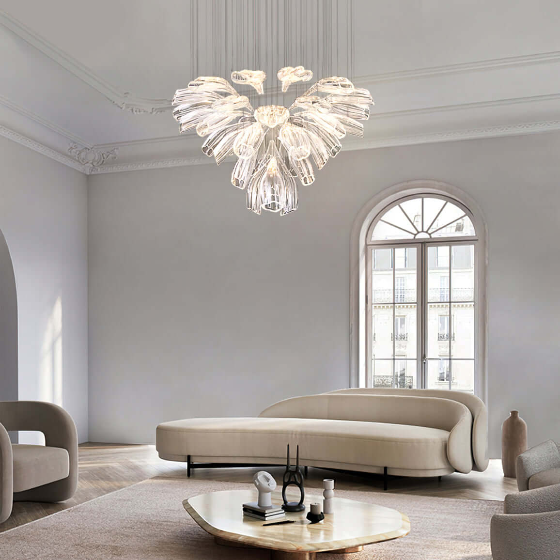Glass Lotus Chandelier - Nuvé