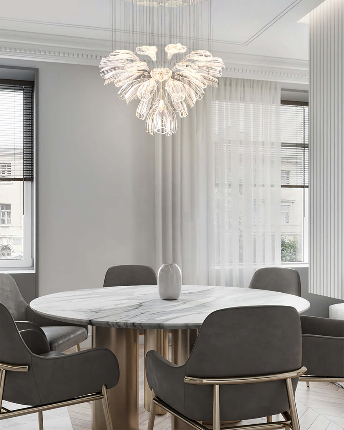 Glass Lotus Chandelier - Nuvé