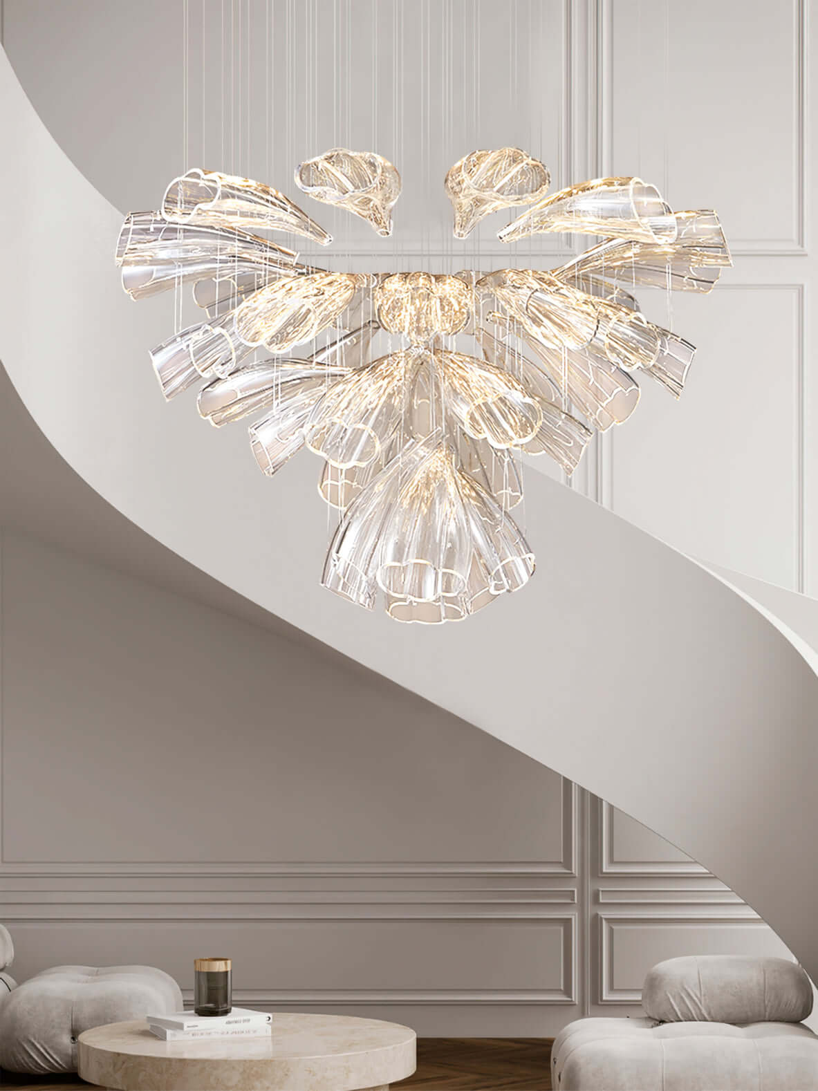 Glass Lotus Chandelier - Nuvé