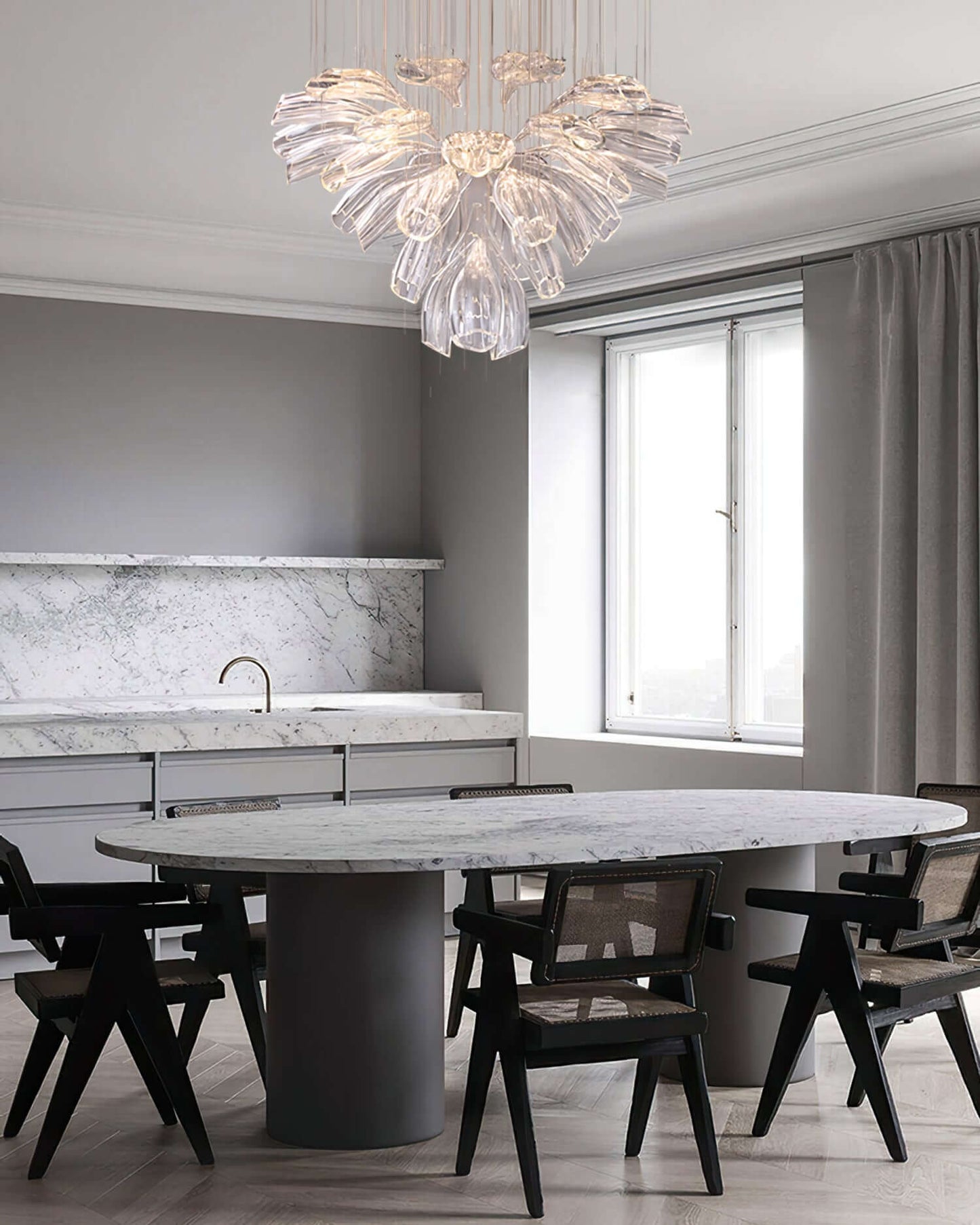 Glass Lotus Chandelier - Nuvé