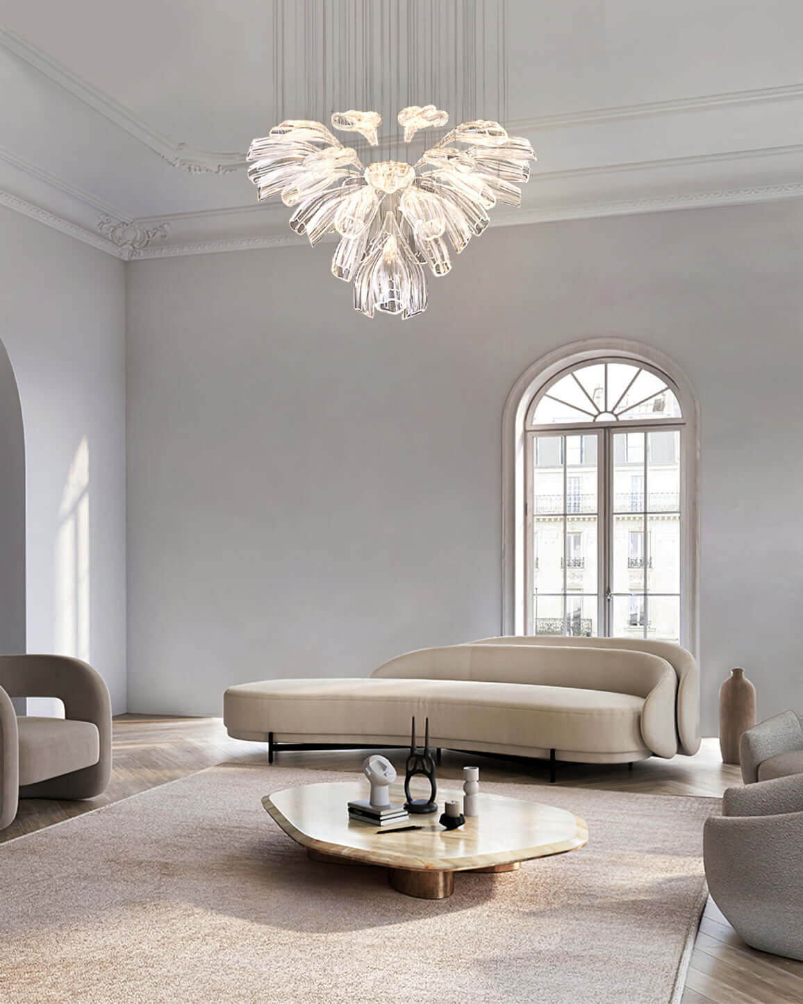 Glass Lotus Chandelier - Nuvé