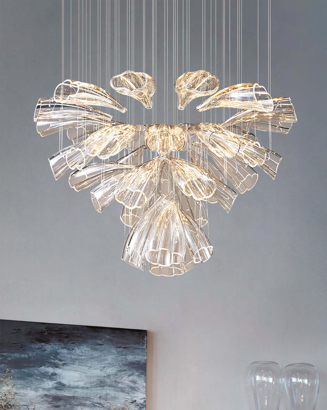 Glass Lotus Chandelier - Nuvé