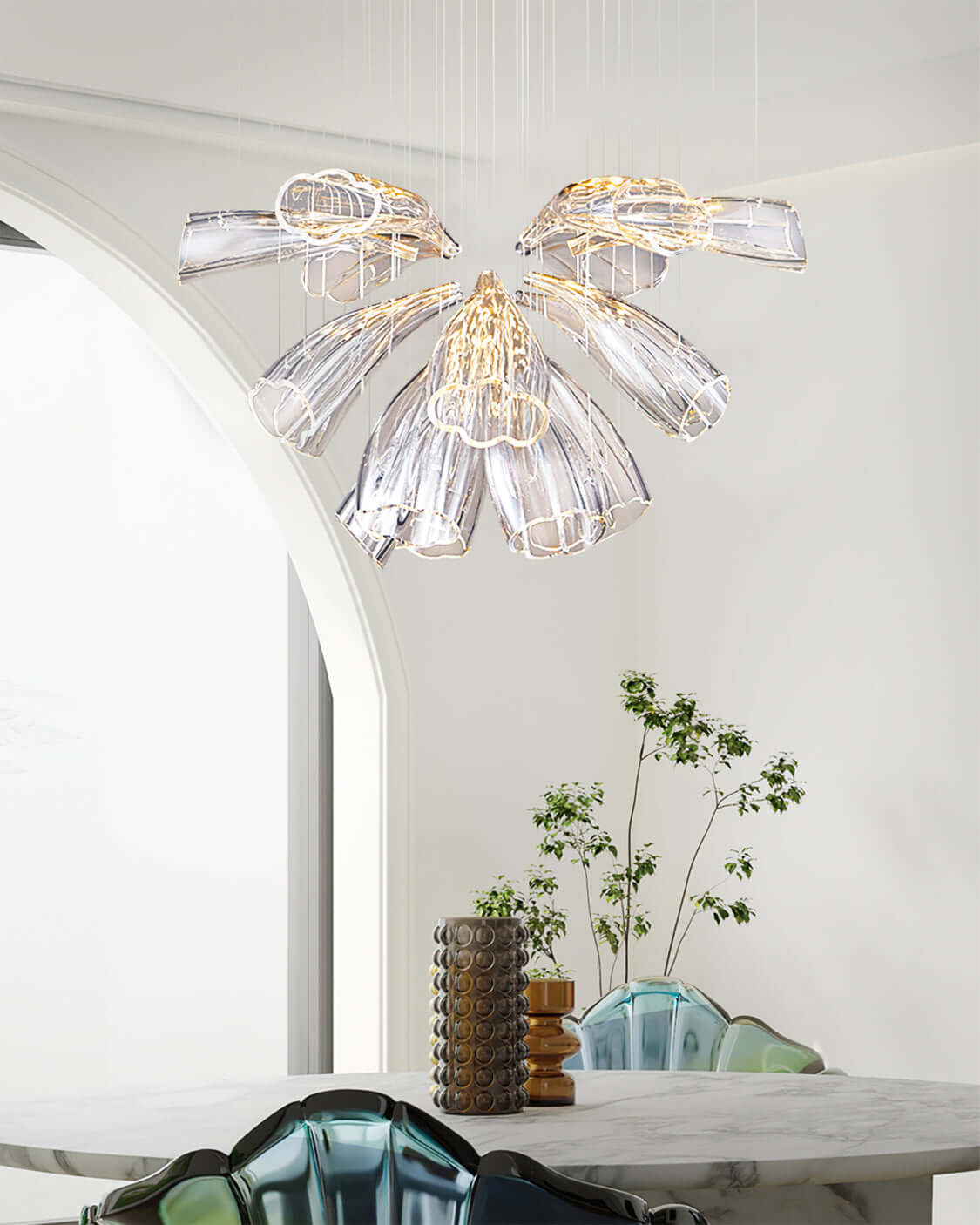 Glass Lotus Chandelier - Nuvé