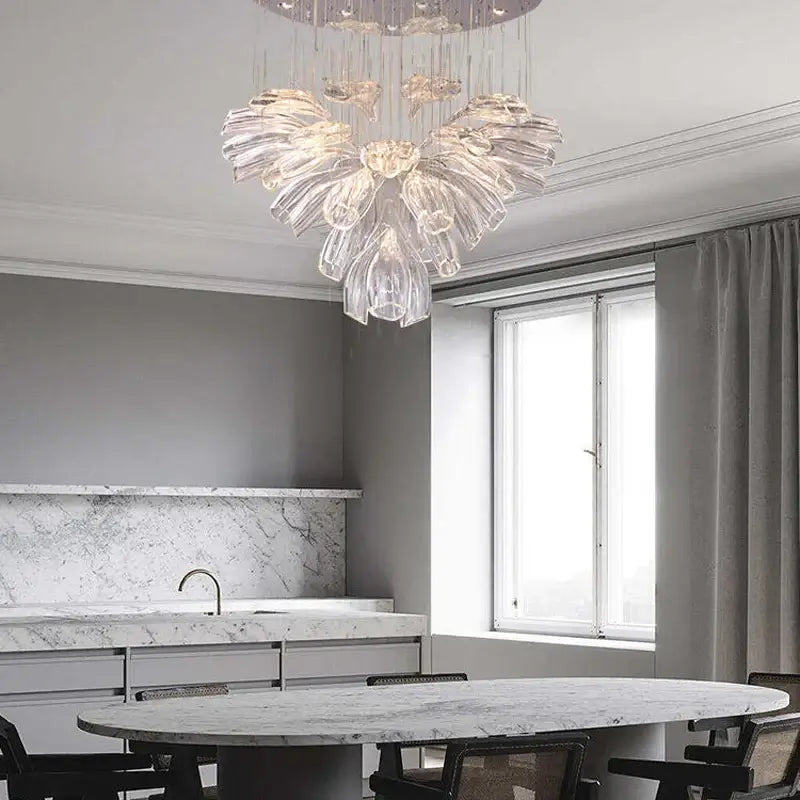 Glass Lotus Chandelier - Nuvé