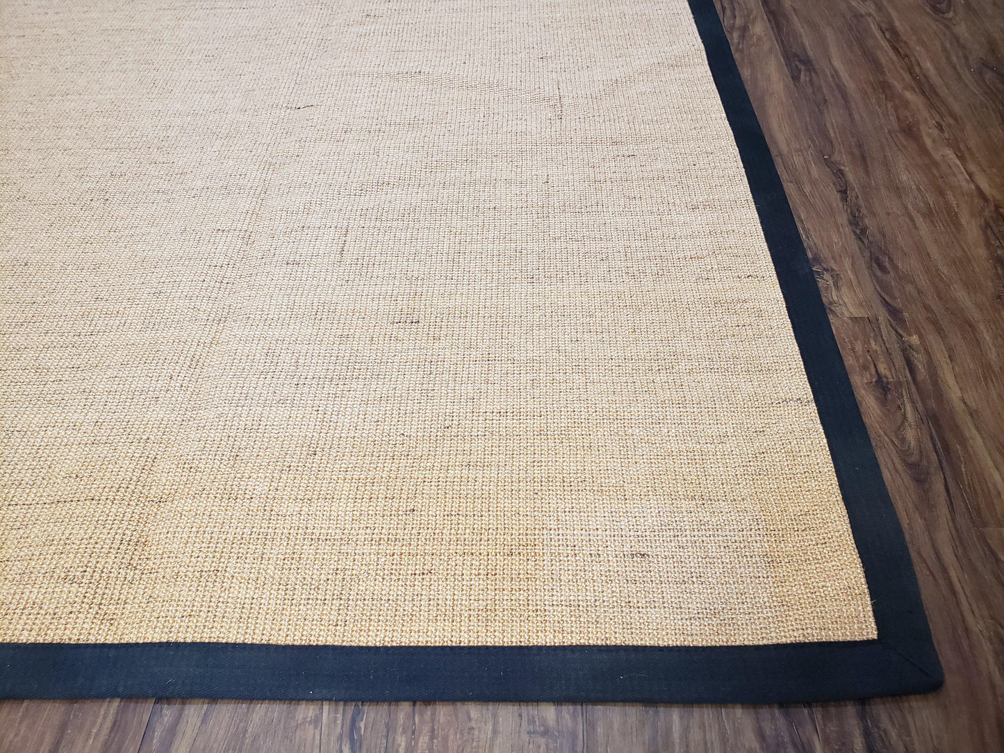 Jute Rug 8x10, Natural Jute Fiber Area Rug, Natural Sisal Area Rug with Black Border, 8x10 Carpet, Solid Jute Rug 8 x 10, Farmhouse Rug - Nuvé