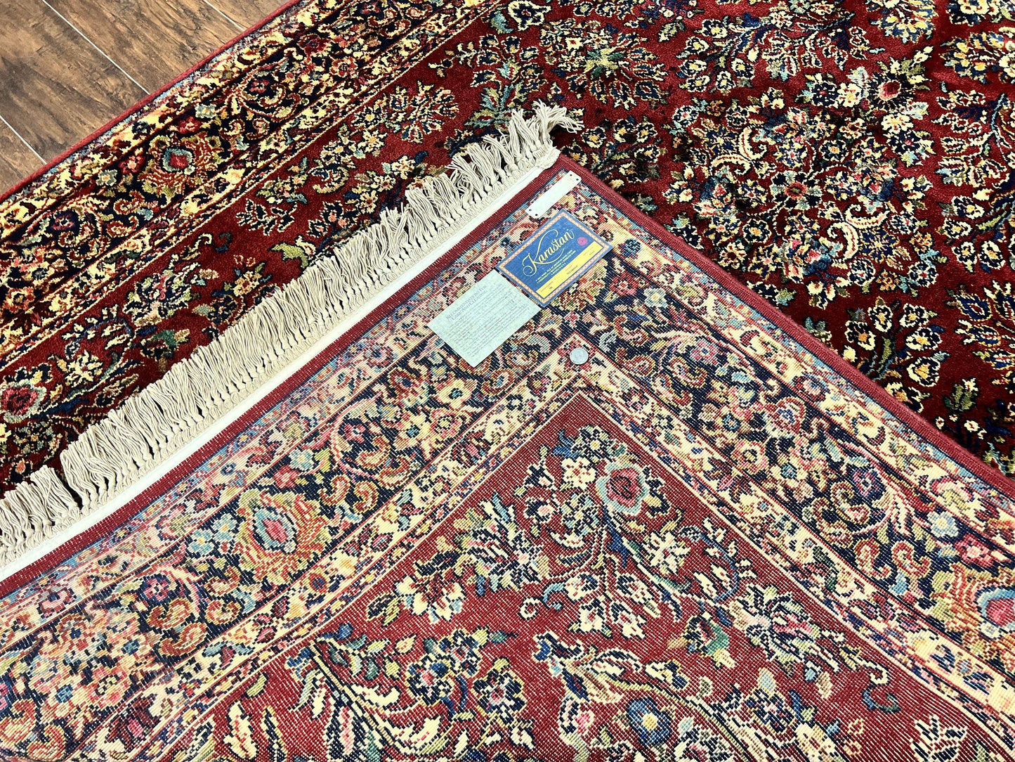 Karastan Rug 5.9 x 9 Red Sarouk #785, Wool Karastan Carpet, Original 700 Series, Vintage Karastan Oriental Rug Discontinued - Nuvé