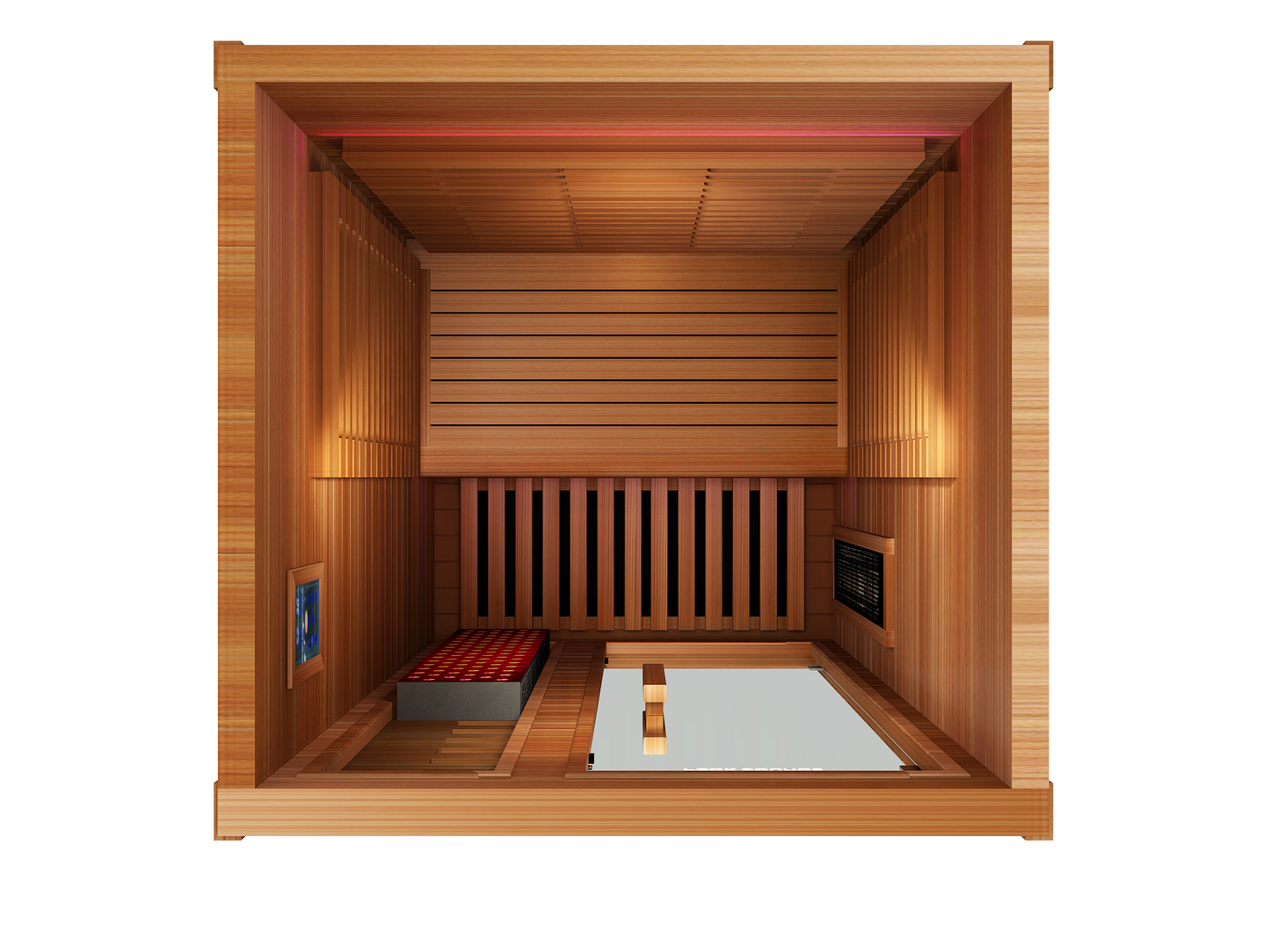 Peak Saunas Rainier 1-Person Full Spectrum Infrared Sauna with XL Medical-Grade Red Light Therapy & Smart WiFi App Control - Nuvé