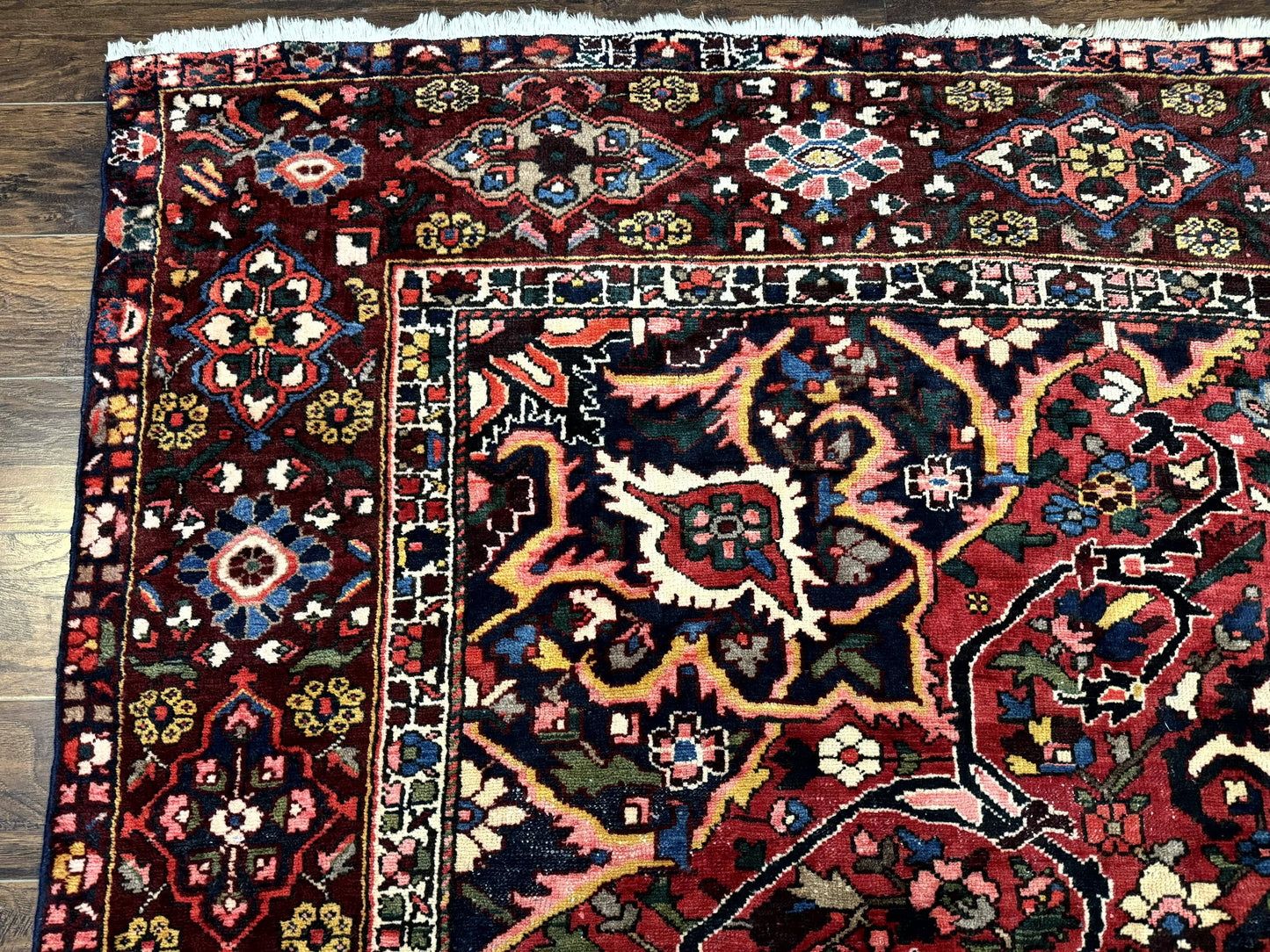Rare Persian Bakhtiari Rug 10x13, Red, Semi Antique, Large Persian Carpet, Handmade - Nuvé