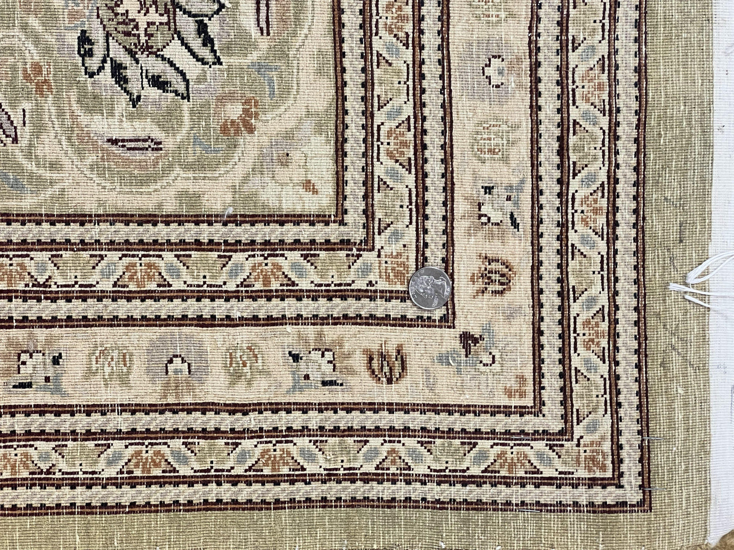 Pak Persian Rug 8x10, Wool Hand Knotted Vintage Carpet, Safavieh Rug, Gold Tan, 270 KPSI - Nuvé