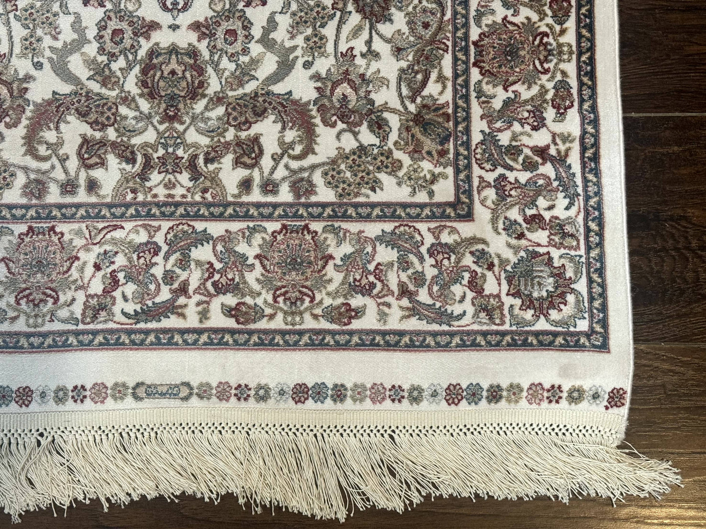 Small Turkish Silk Rug 2.6 x 4, Ivory, Allover Design, Bamboo Silk - Nuvé