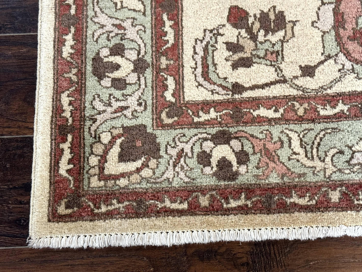 Indo Mahal Rug 4 x 5.6, Indian Handmade Wool Area Rug - Nuvé
