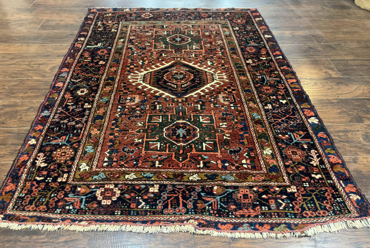 Antique Persian Karajeh Heriz Rug 5x6 - Nuvé