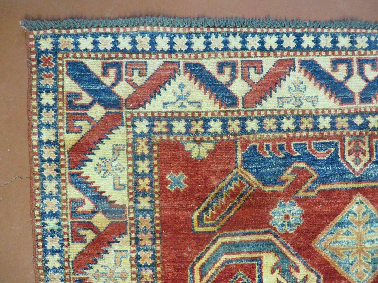 4' X 6' Vintage Handmade Turkish Kazak Pattern Wool Rug Carpet Nice - Nuvé