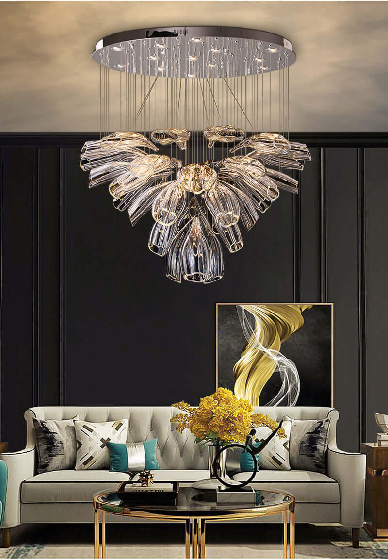 Glass Lotus Chandelier - Nuvé