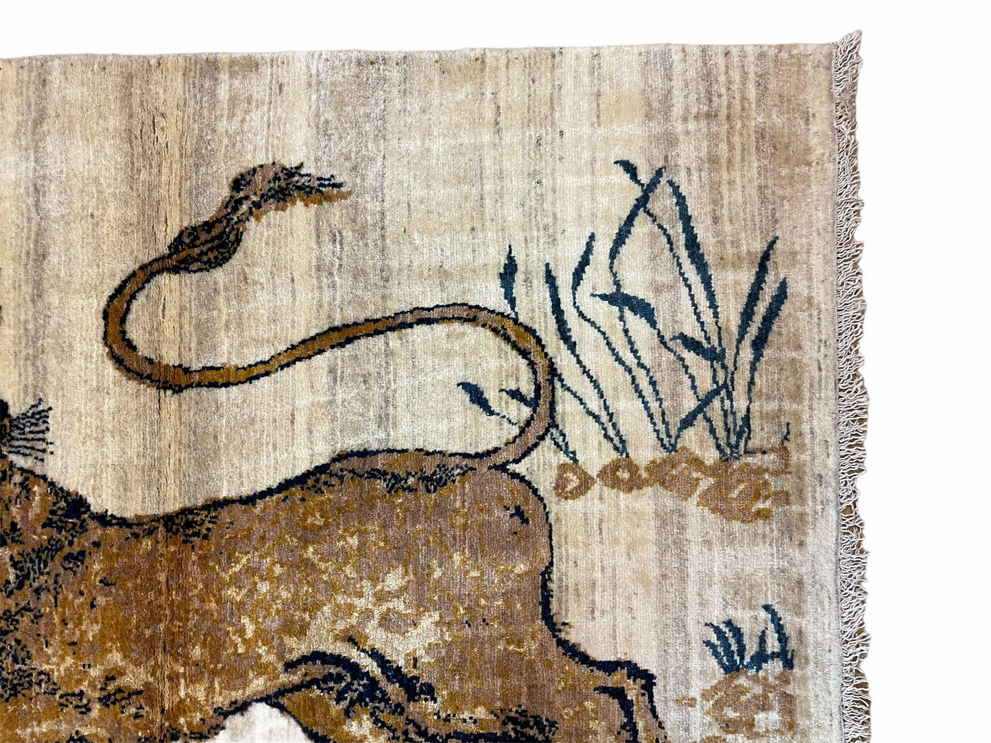 3.5 X 4 Handmade Hand-Knotted New Vintage Rug Quality Wool Lion Organic Dyes - Nuvé