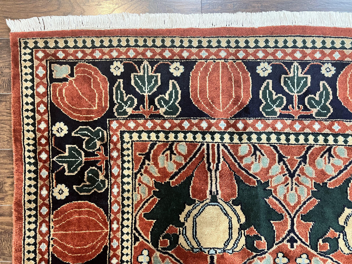Indo Persian Bidjar Rug 8x10, Red and Black, Handmade Vintage Wool Carpet - Nuvé