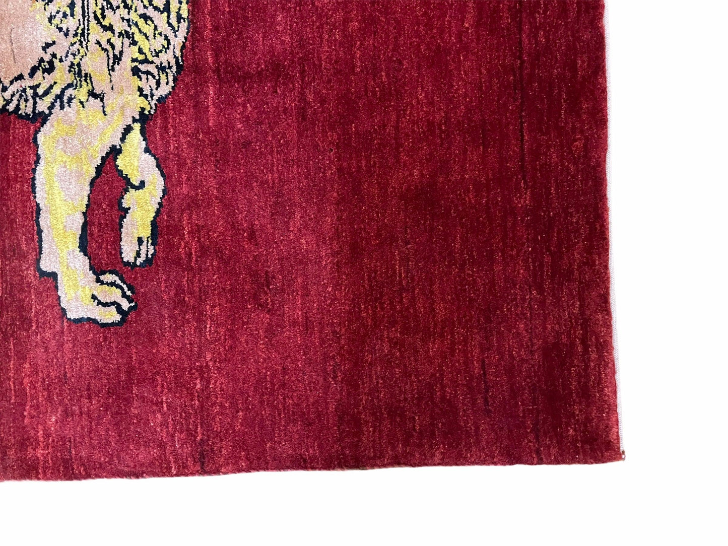 3 X 5 Handmade New Vintage Rug Quality Wool Lion Red Veggy Dyes Hand-Knotted - Nuvé