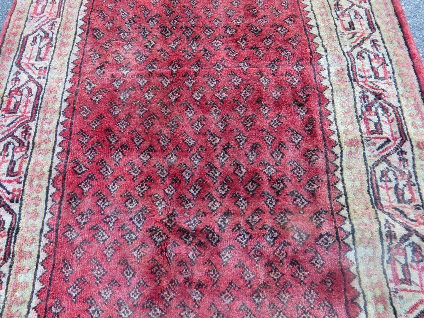 3'7"X 10' Antique Handmade India Oriental Paisley Wool Runner Rug Vegy # 31 - Nuvé