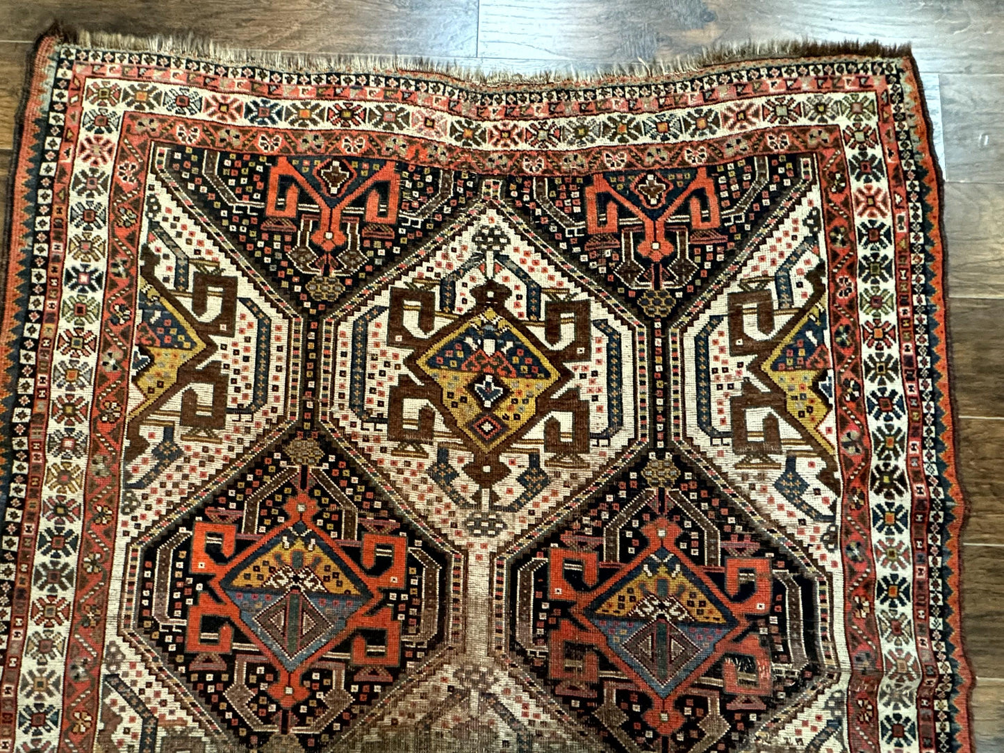 Antique Persian Qashqai Rug 5x8, Persian Tribal Rug, Khamseh Rug - Nuvé