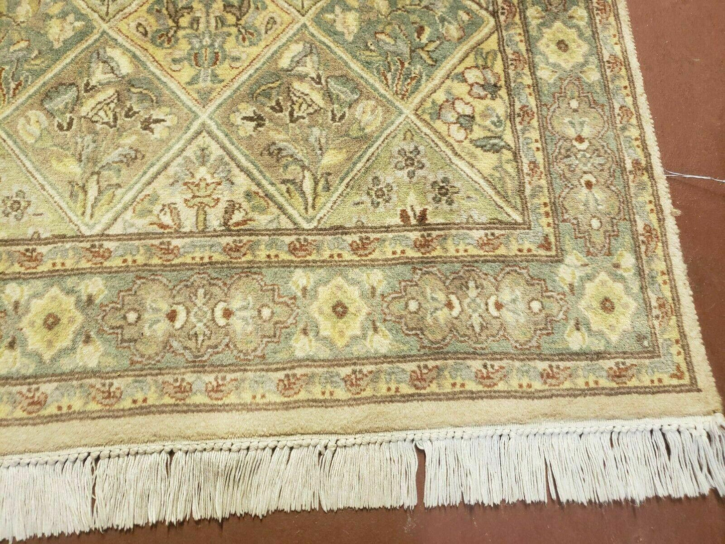 2' 7" X 9' Vintage Handmade India Floral Oriental Wool Runner Rug Hand Knotted - Nuvé
