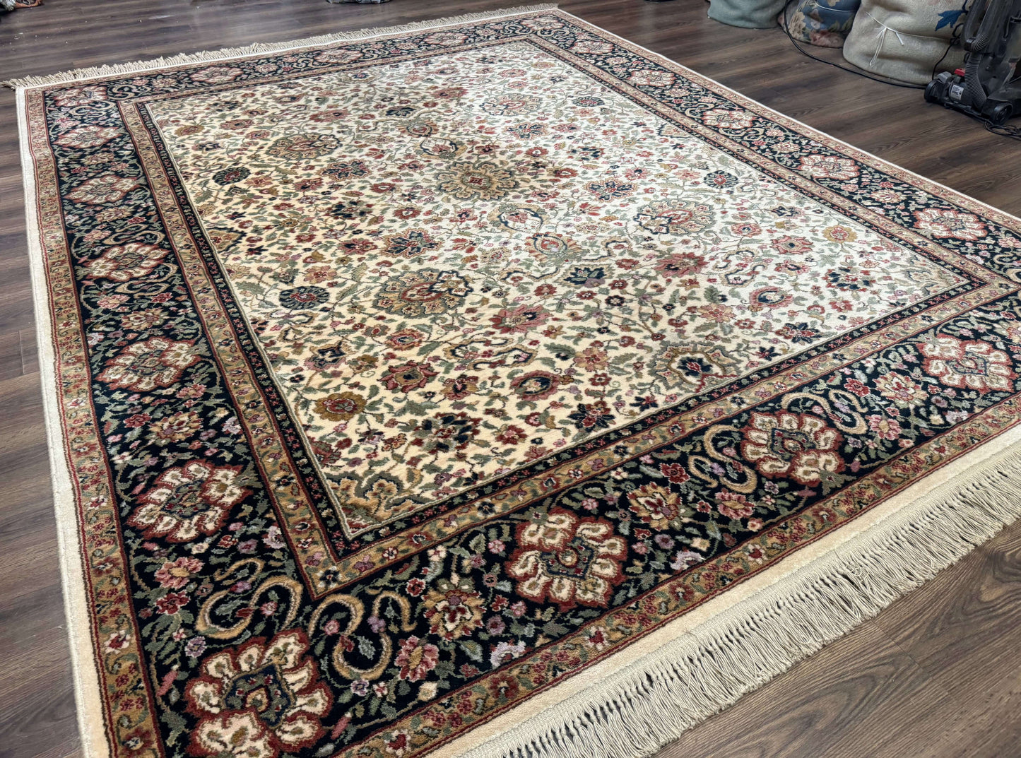 Karastan Rug 8.8 x 10.6 Ivory Indo Kirman #700/706, Wool Original Series - Nuvé