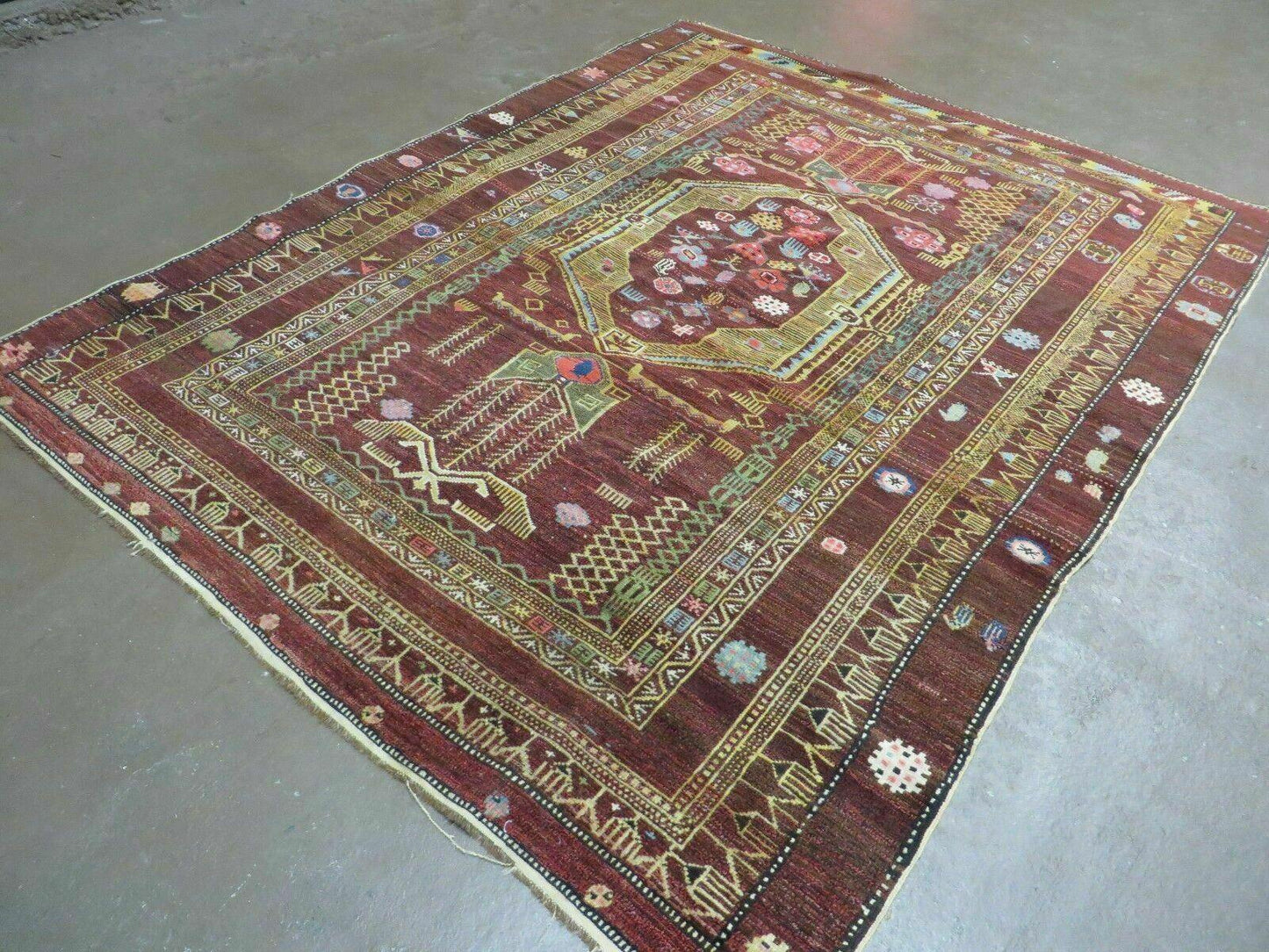 4' X 6' Antique Handmade Caucasian Shirvan Russian Armenian Wool Rug Colorful - Nuvé