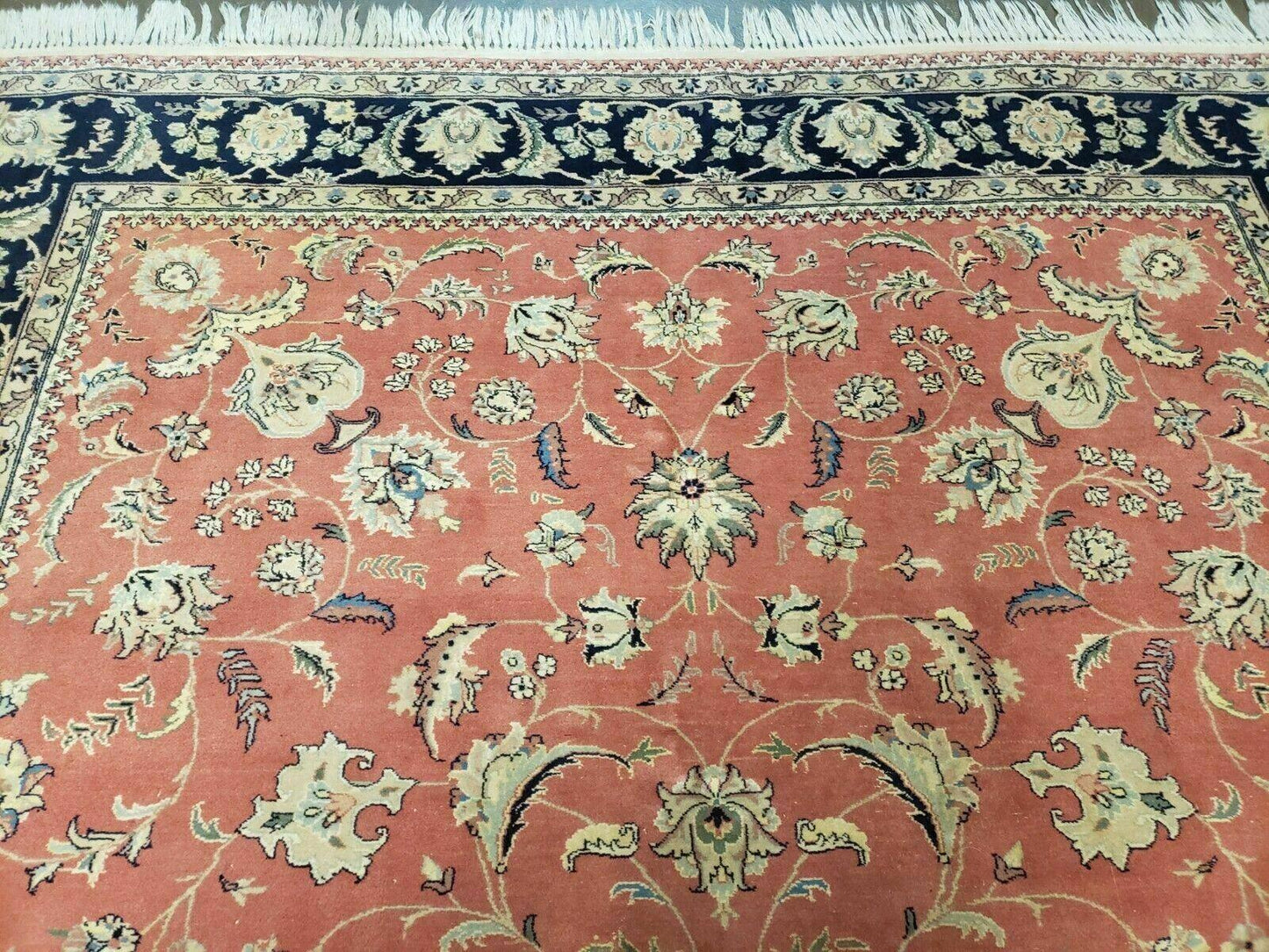 6' X 9' Vintage Fine Oriental Floral Handmade Wool Rug Vegetable Dyes Red Nice - Nuvé