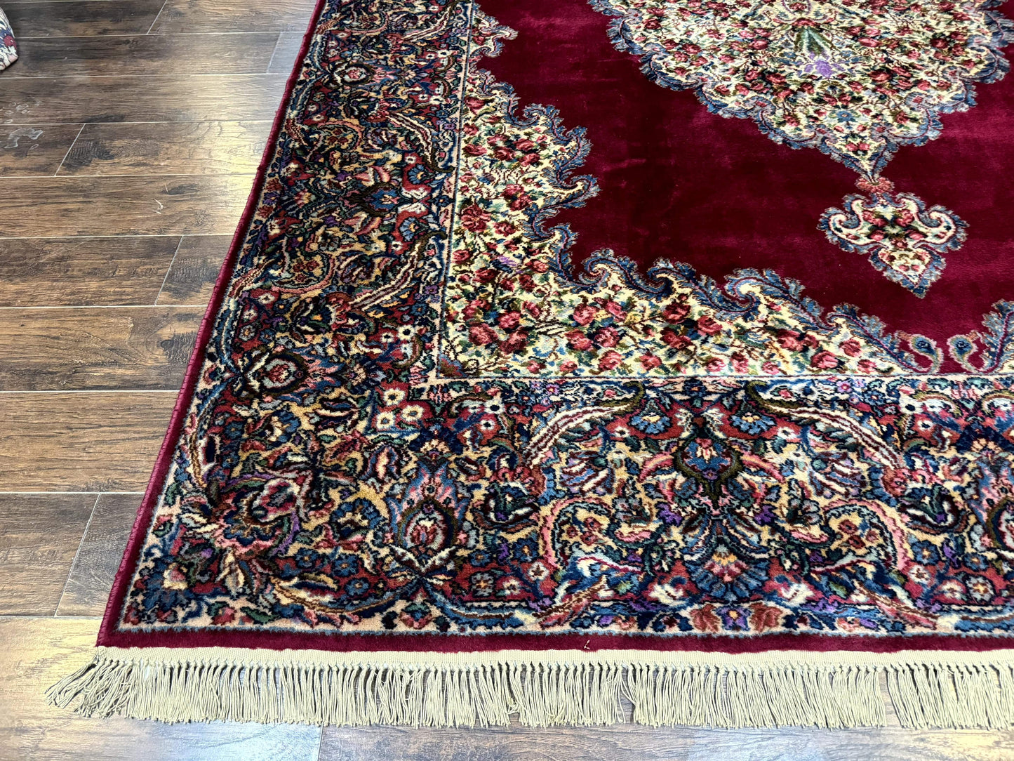 Karastan Rug 8.8 x 12 - Red Floral Kirman - Wool Pile Carpet - Nuvé