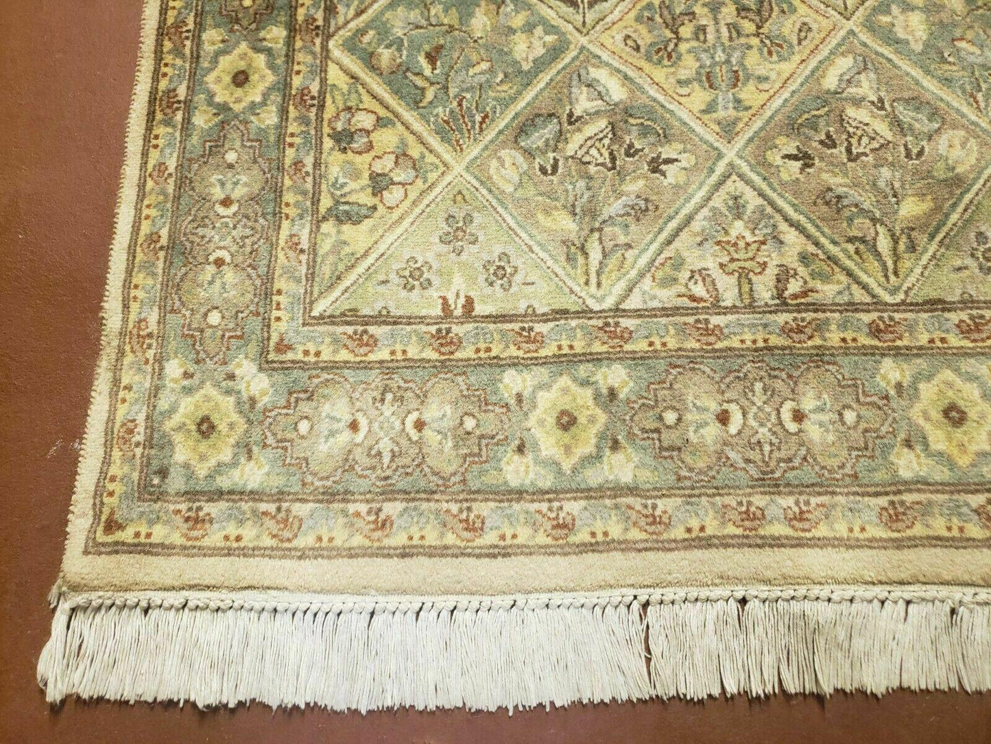 2' 7" X 9' Vintage Handmade India Floral Oriental Wool Runner Rug Hand Knotted - Nuvé