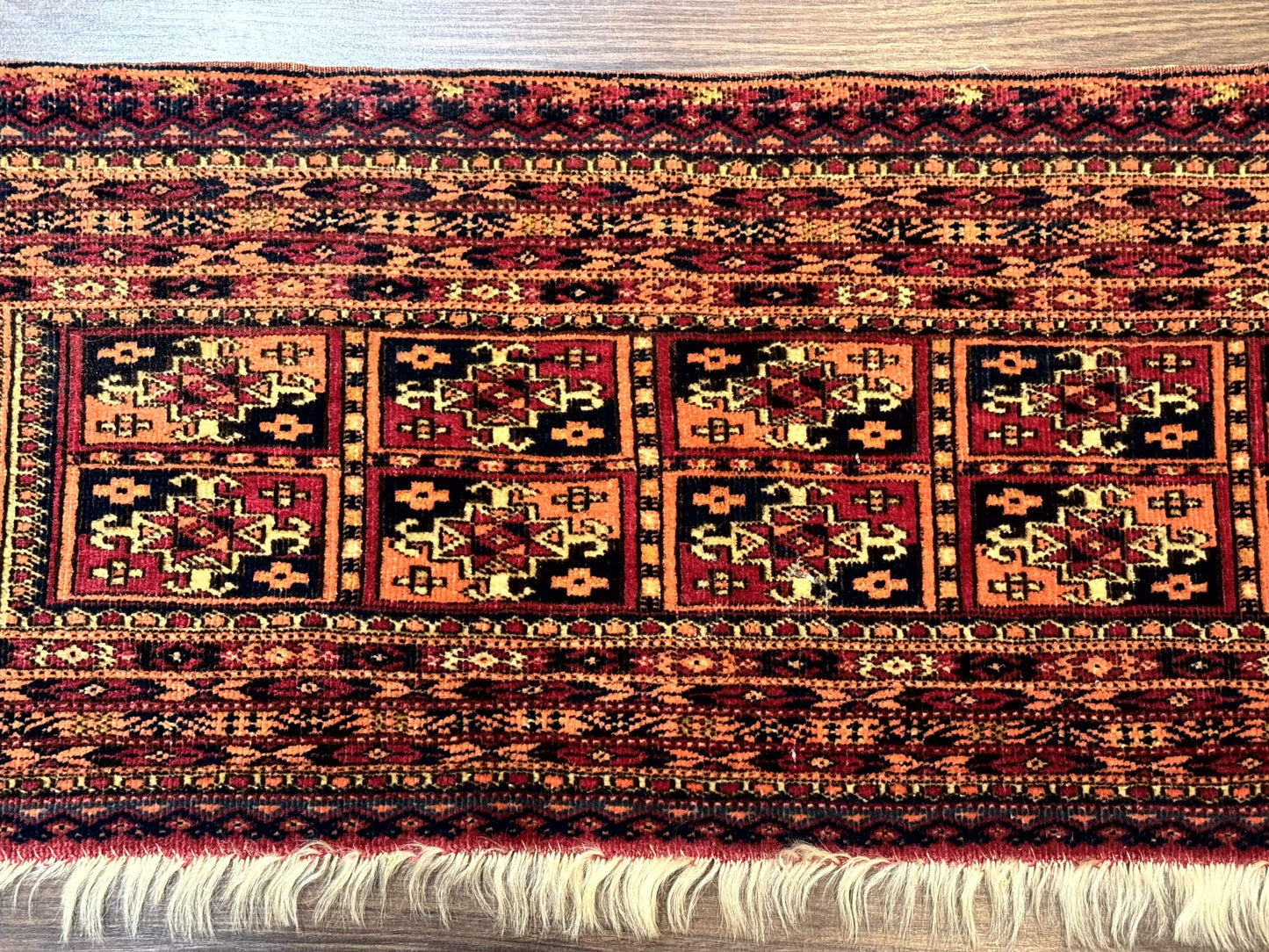 Antique Persian Turkoman Mafresh Rug 1x4, Wool, Tribal Collectible - Nuvé