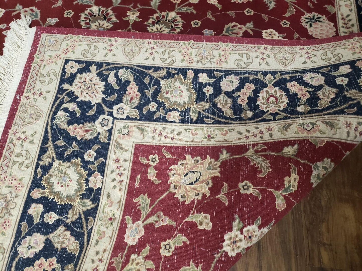 6' X 9' Vintage Fine Oriental Floral Handmade Wool Rug Vegetable Dyes Red Nice - Nuvé